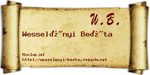 Wesselényi Beáta névjegykártya