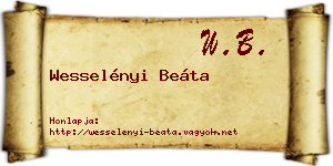 Wesselényi Beáta névjegykártya